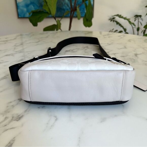 COACH Edge Crossbody In Signature Canvas & Leather 2338 Chalk White Black Bag - Picture 7 of 14